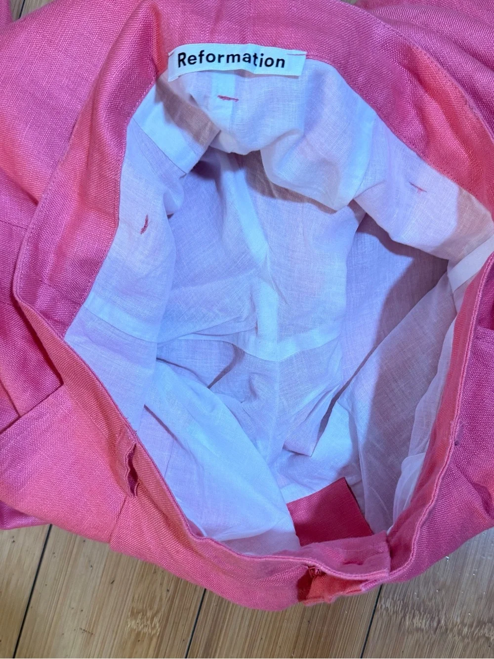 Reformation Tommy Snapdragon Pink Linen Pants Size 6P